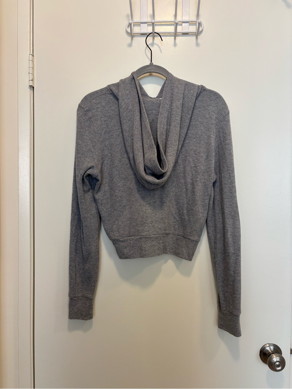 TNA Aritzia cropped waffle zip up hoodie - Picture 2 of 5